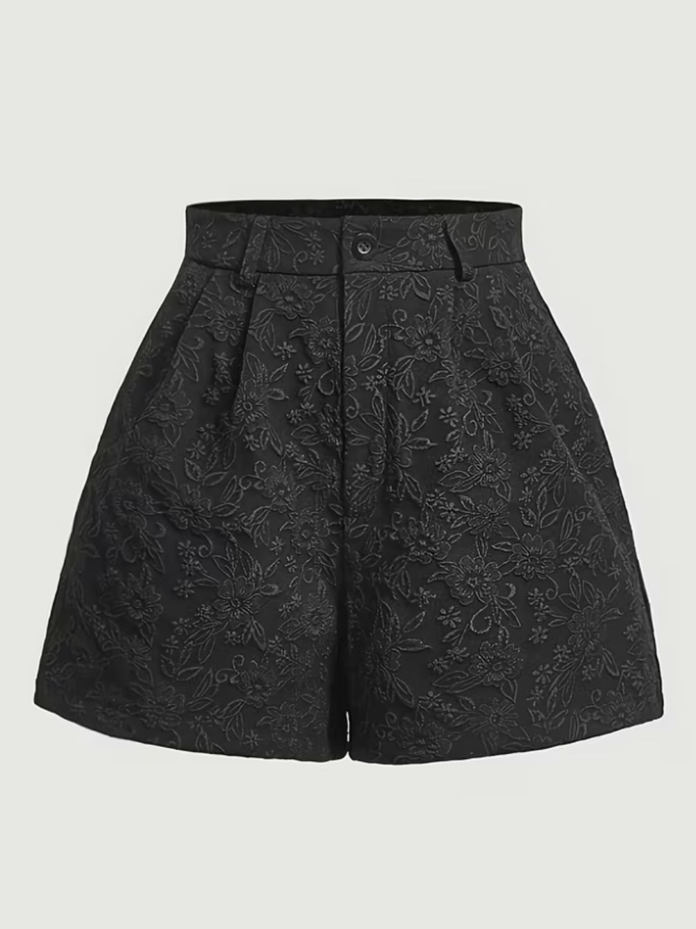 NEW black high waist jacquard shorts size small
